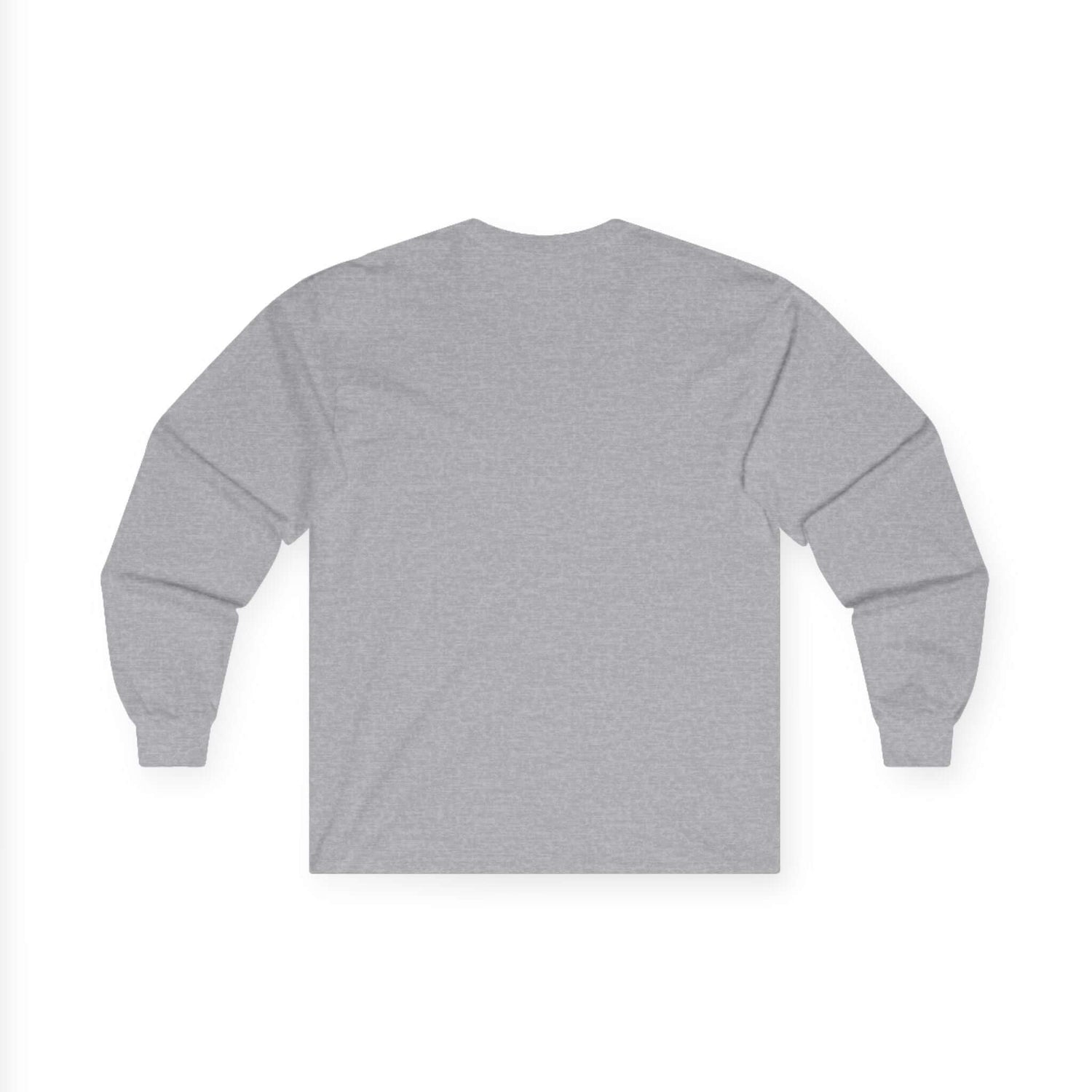 Back view of the YoungBoy moneystack tee in grey, featuring long sleeves and a simple design.